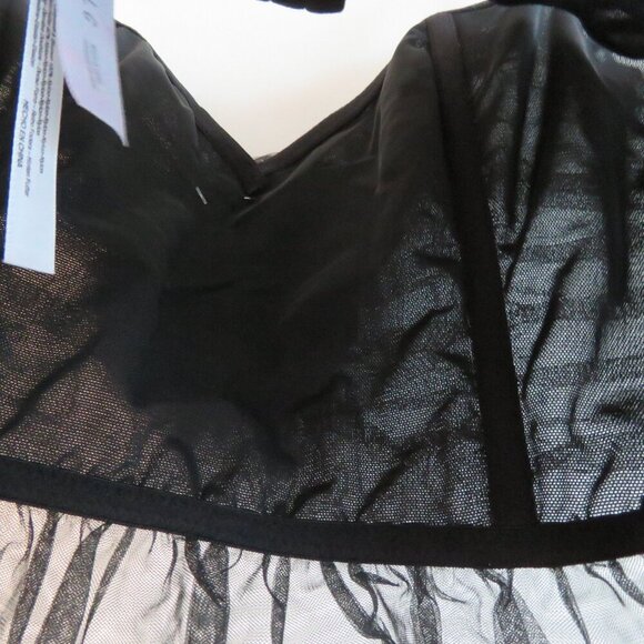 URBAN OUTFITTERS OUT FROM UNDER Rosabelle Tulle Rose Corset Black Whimsigoth NWT - Picture 13 of 14